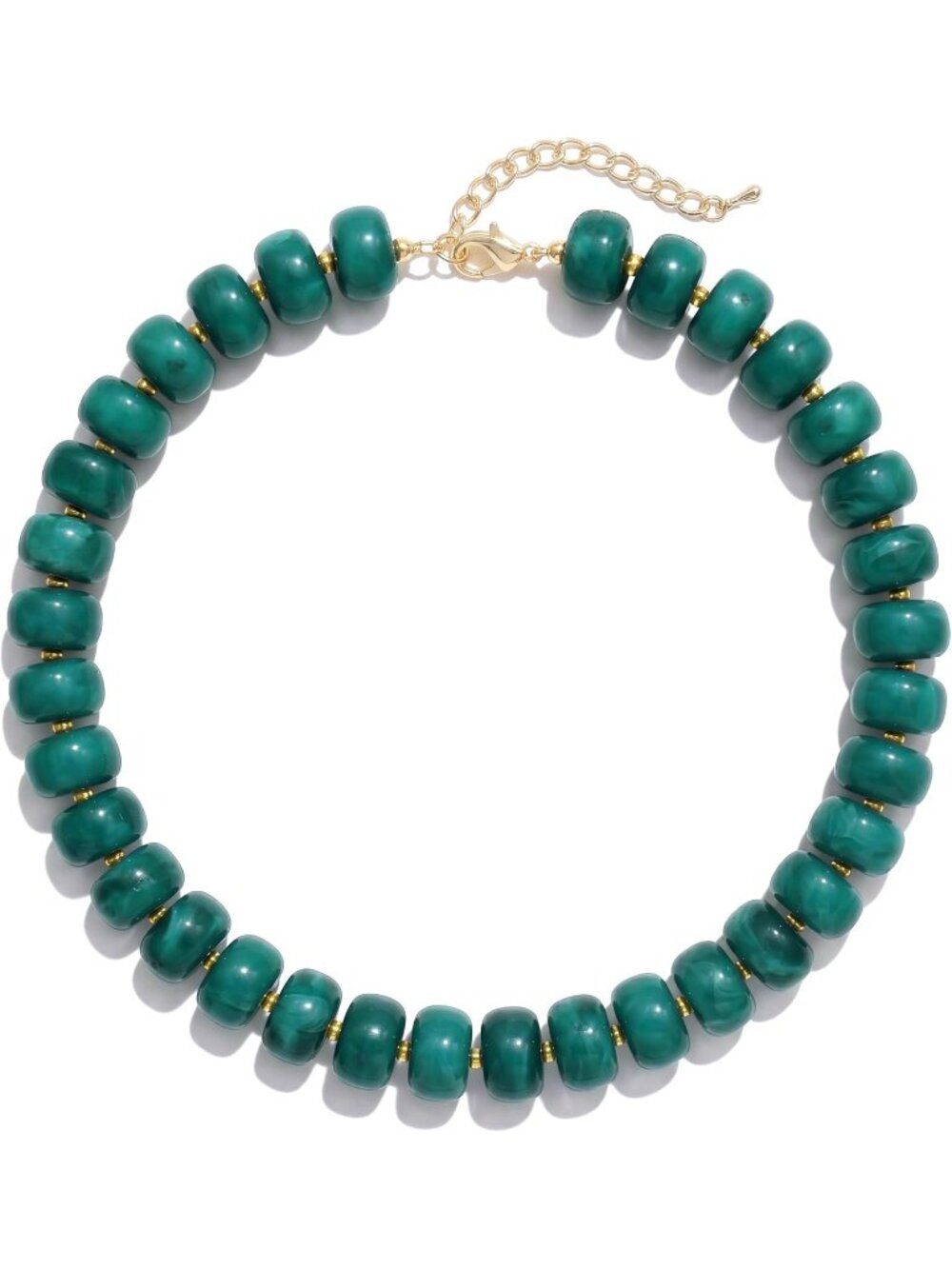 Women's Cute Dark Green Acrylic Beads Choker Trendy Statement Jewelry Gift